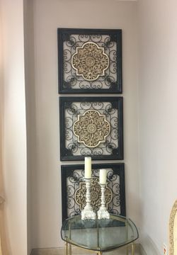 Three pcs beautiful large metal art