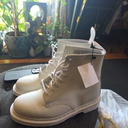 White Steel Toe Boots