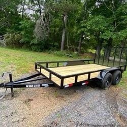 New 6.5x14 Tandem Hd Utility Trailer With Brakes 
