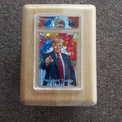 Donald Trump Slab COLOR SPLASH Cracked Ice REFRACTOR Original Art Novelty Card 