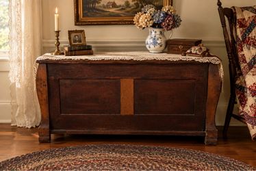 Antique Wood Blanket Chest Trunk