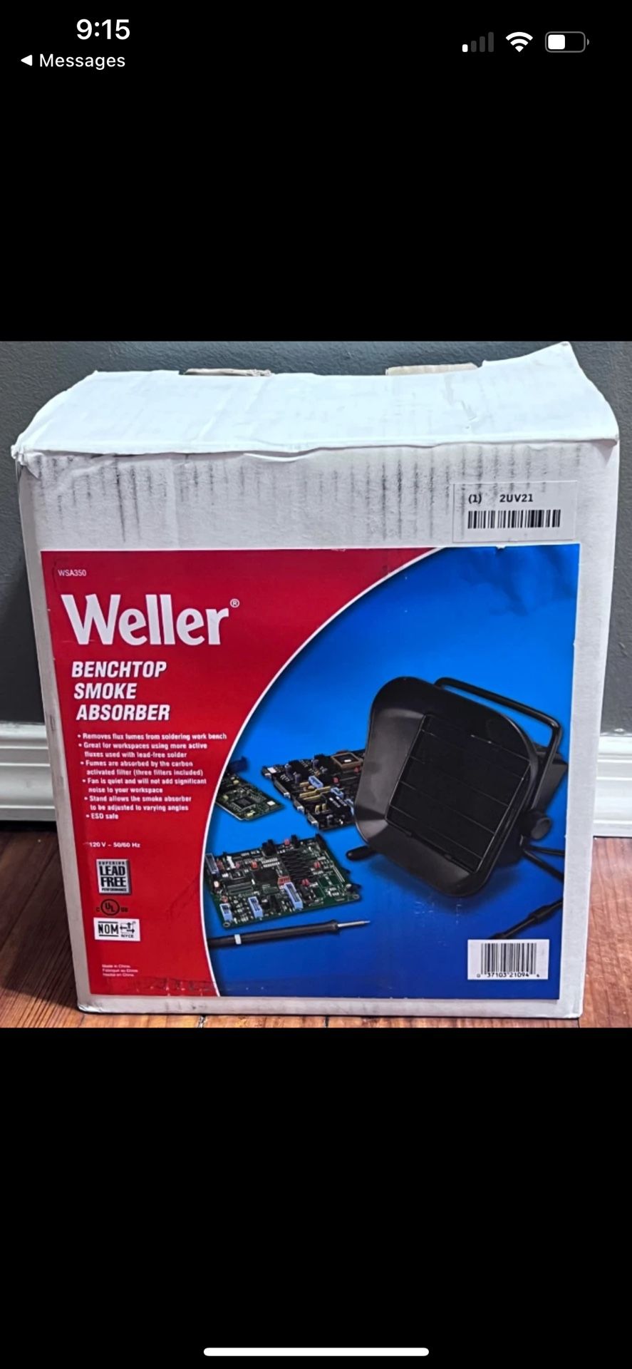 Weller WSA350 Smoke Absorber for Soldering Workbench ESD Safe with Filter