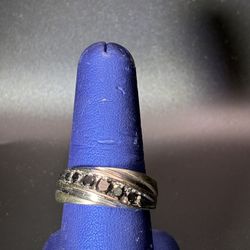 Black Diamond And Gold Ring