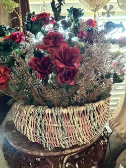 Antique Basket Of Flowers 
