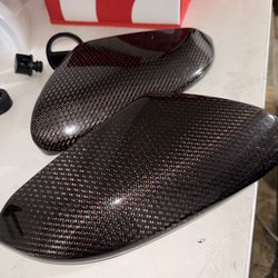 HONDA RED CARBON MIRROR COVER SET - 17-21 CIVIC TYPE-R (FK8)