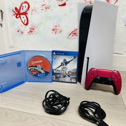 Sony PlayStation 5 - 825GB , Bonus 2 Games ( Used Very New  