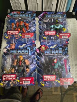 Selling 4 new packs of He man masters of the universe