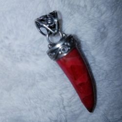 925 Sterling Silver Pendant With Coral Stonefry