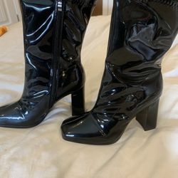 Faux Patten Leather Boots