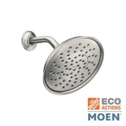 Moen Brecklyn 1-Spray 9 in. Single Wall Mount Fixed Shower Head in Spot Resist Br Nickel