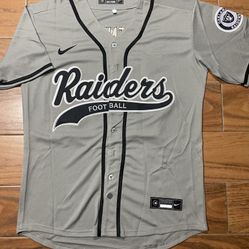 Oakland Raiders Baseball Style Jersey Silver Grey Biletnikoff 25