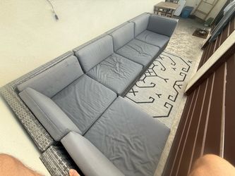 5-piece wicker patio set lounge sofa