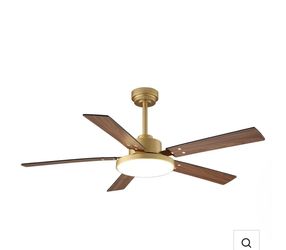 Vaczon 52 in. Modern Gold Ceiling Fan with LED Light, Remote Control, Reversible Dual-Sided Blades & Quiet DC Motor