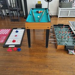 Multi game 6 in 1 table hockey foosball billiard pool Table chest 