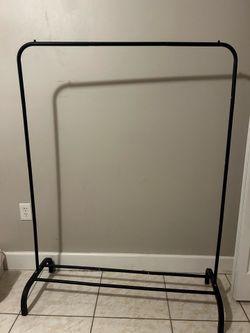 Black metal garment rack
