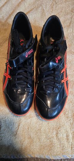 Asics Men's Hi Jump Pro Athletic Spikes Sneakers Black/coral