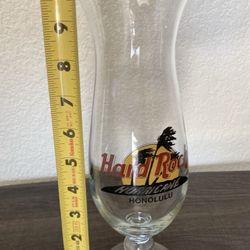 Hard Rock Cafe Honolulu Hawaii Hurricane Glass  10" Tall 24 Ounce Vintage 1989