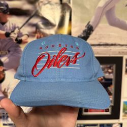 Vintage 90’s Houston Oilers Script Wool Drew Pearson Adjustable Snapback Hat 
