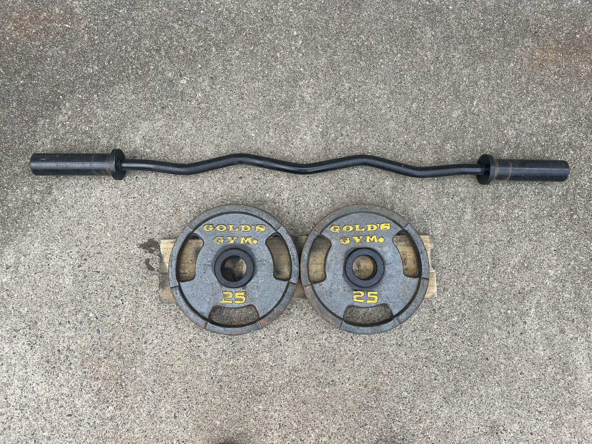 Olympic Curl Bar and Weight Plates