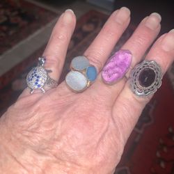 AWESOME STERLING SILVER GEMSTONE RINGS