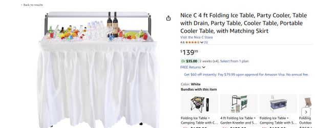 4 ft Folding Ice Table