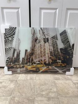 beautiful brand new 24 by 36 inch tempered glass wall art. (MUST SELL TODAY!)