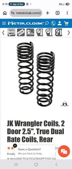 Jeep jk/jL metalcloakrear controle arms and 2.5 lift springs.