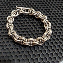 Heavy Sterling Silver Bracelet Solid 