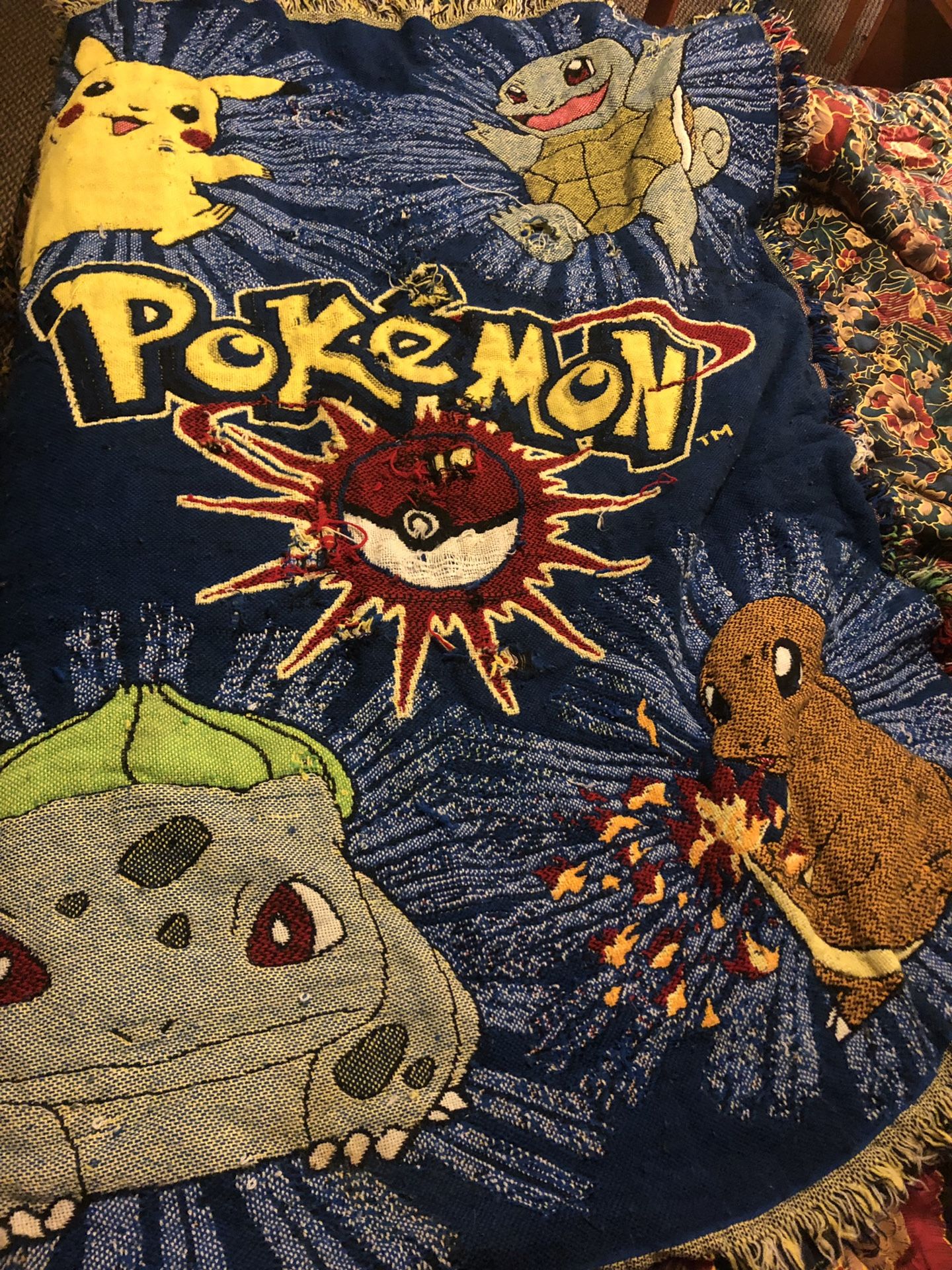 Vintage Pokemon Throw Blanket