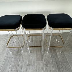 SAFAVIEH COUTURE-Acrylic Barstools-3 Available-New Condition-Beautiful-MSRP $561