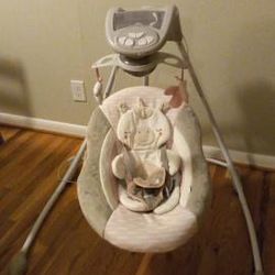 Grey and Pink Baby Swing Set