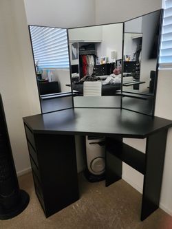 Beautiful Wood Black Vanity Mirrors Not Included
