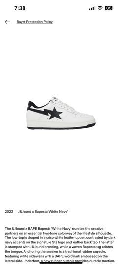 JJJJound x Bapesta White Navy