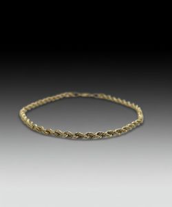 3mm Rope 10k Yellow Gold 8 1/4" Bracelet (1.1 dwt)