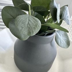 CB2 Faux Plant Decoration Grey Flower Pot