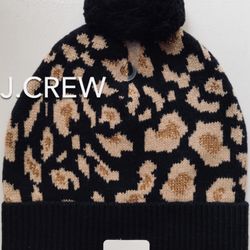 ❄️(NEW) (1 AVAILABLE) GIRLS’ J.CREW LEOPARD-PRINT BEANIE - SIZE: LARGE/EXTRA LARGE❄️