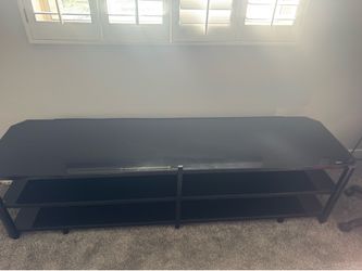 Black glass TV stand