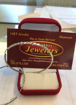 14,kt ,white gold ,2” hoop earrings