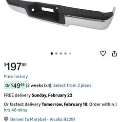 lscvtt Chrome Rear Step Bumper Assembly Replacement for 2006-2008 F-150 FO1103136 without Parking Aid Sensor Holes 