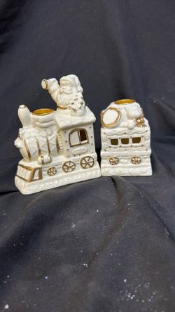 Santa train candle holder