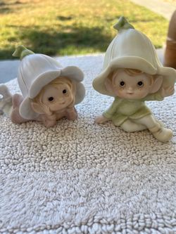VTG HOMCO 1980porcelain pixie elfs figurines approx 5”