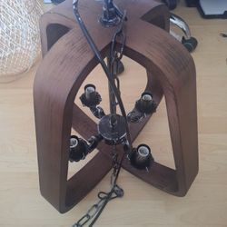 Madison 4 Light Modern Farmhouse Black Chandelier with Wood Accent - Ceiling Light - Chocolate Dark Brown 

