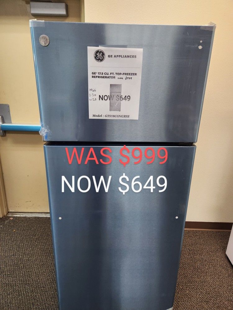 GE 17.5 CU. FT. TOP FREEZER REFRIGERATOR