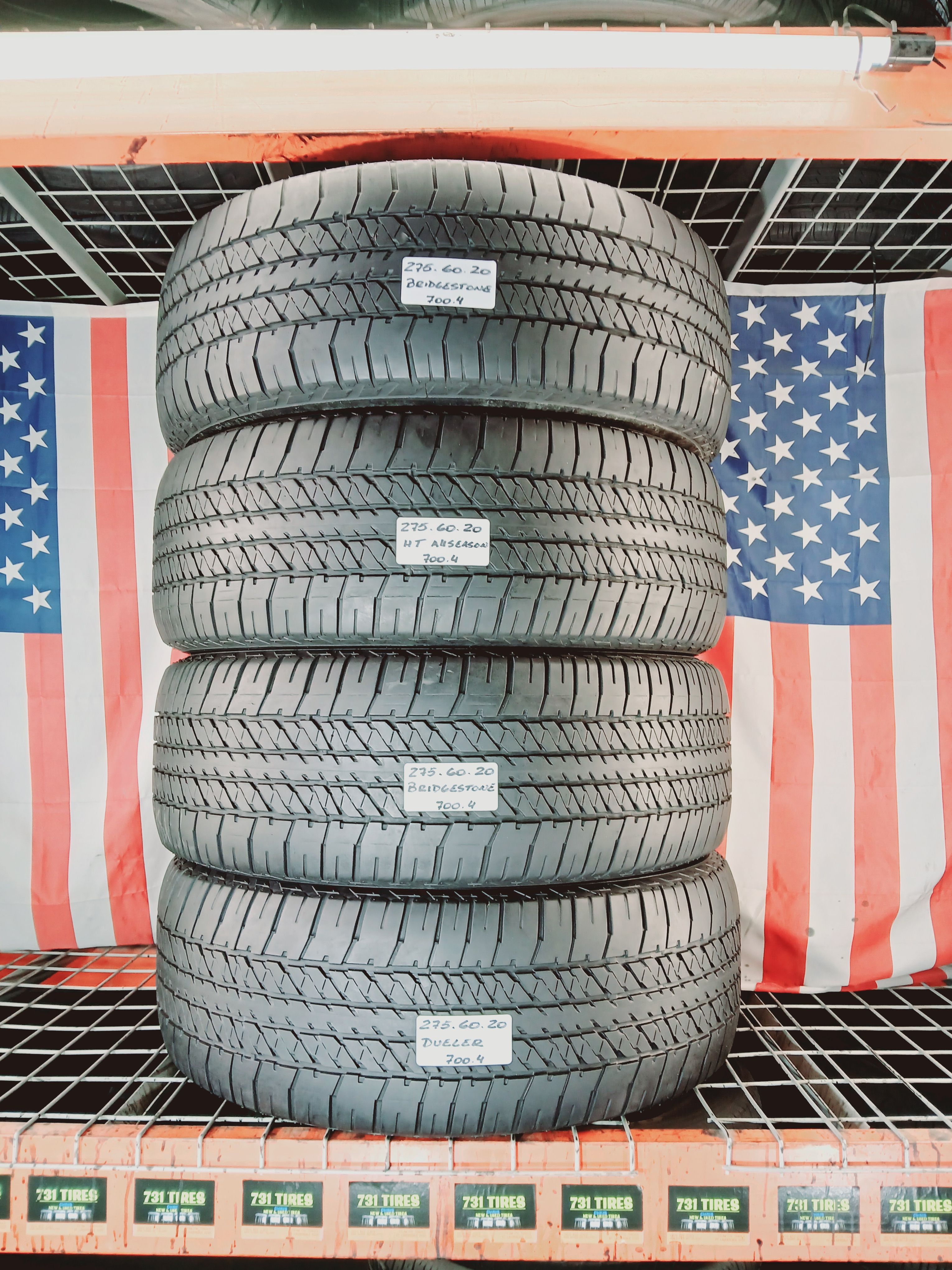 P275/60R20 BRIDGESTONE DUELER H/T 275/60R20 ALL SEASON USED TIRES 275 60 20