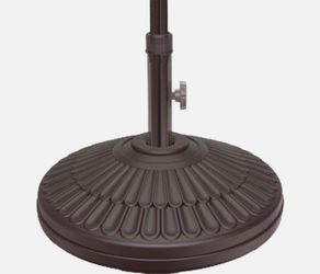 Heavy Duty Patio Umbrella Base 80 lb Fillable Stand, Outdoor Umbrella Holder, Brown Market Umbrella Base