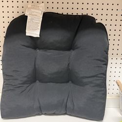 Set of 2 Black Chair Cushions – Thick, Comfortable, Like New