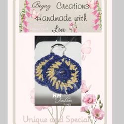 Boho Navy Crochet Earrings