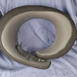 Black and Gray Neck Travel Pillow with Carry Bag