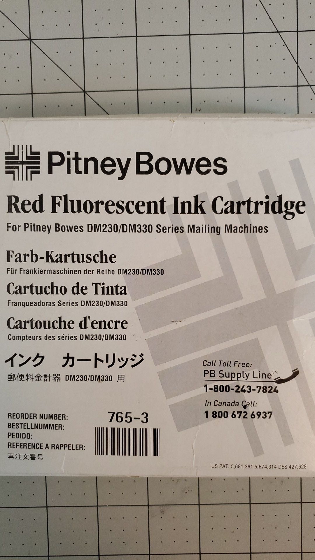 Putney Bowes 765-3 Red Fluorescent Ink