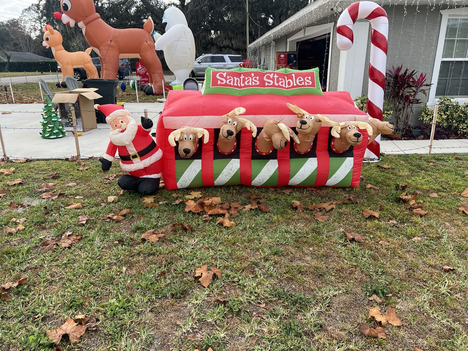 Santa And Reindeer Inflatable